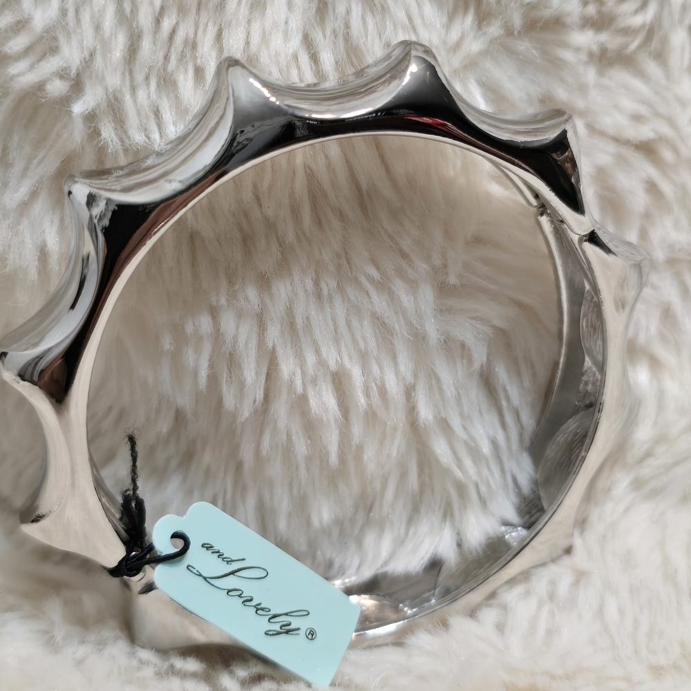 Silver Tone, Spiked Bangle Bracelet